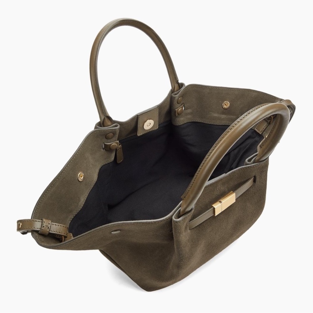 DeMellier The Midi New York Olive Suede Tote Bag - Picture 6 of 8